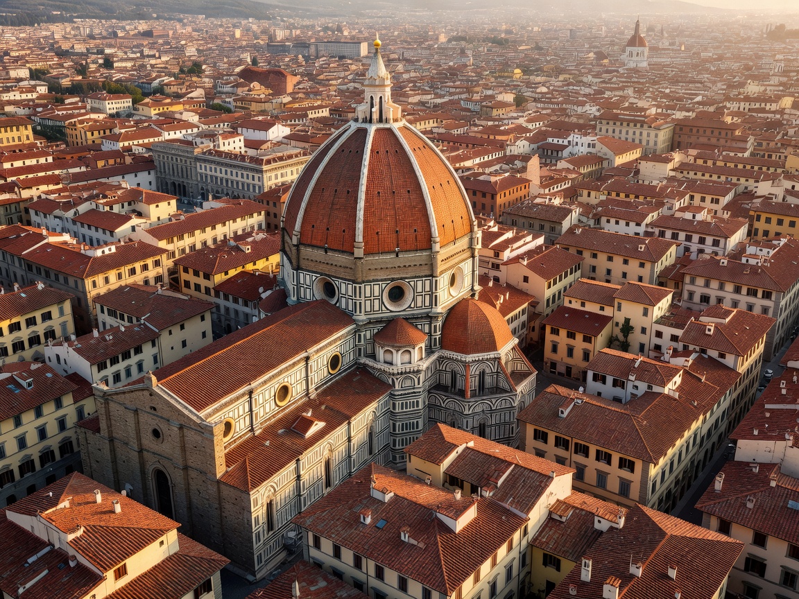 Florence Duomo cathedral dome overlooking terracotta rooftops