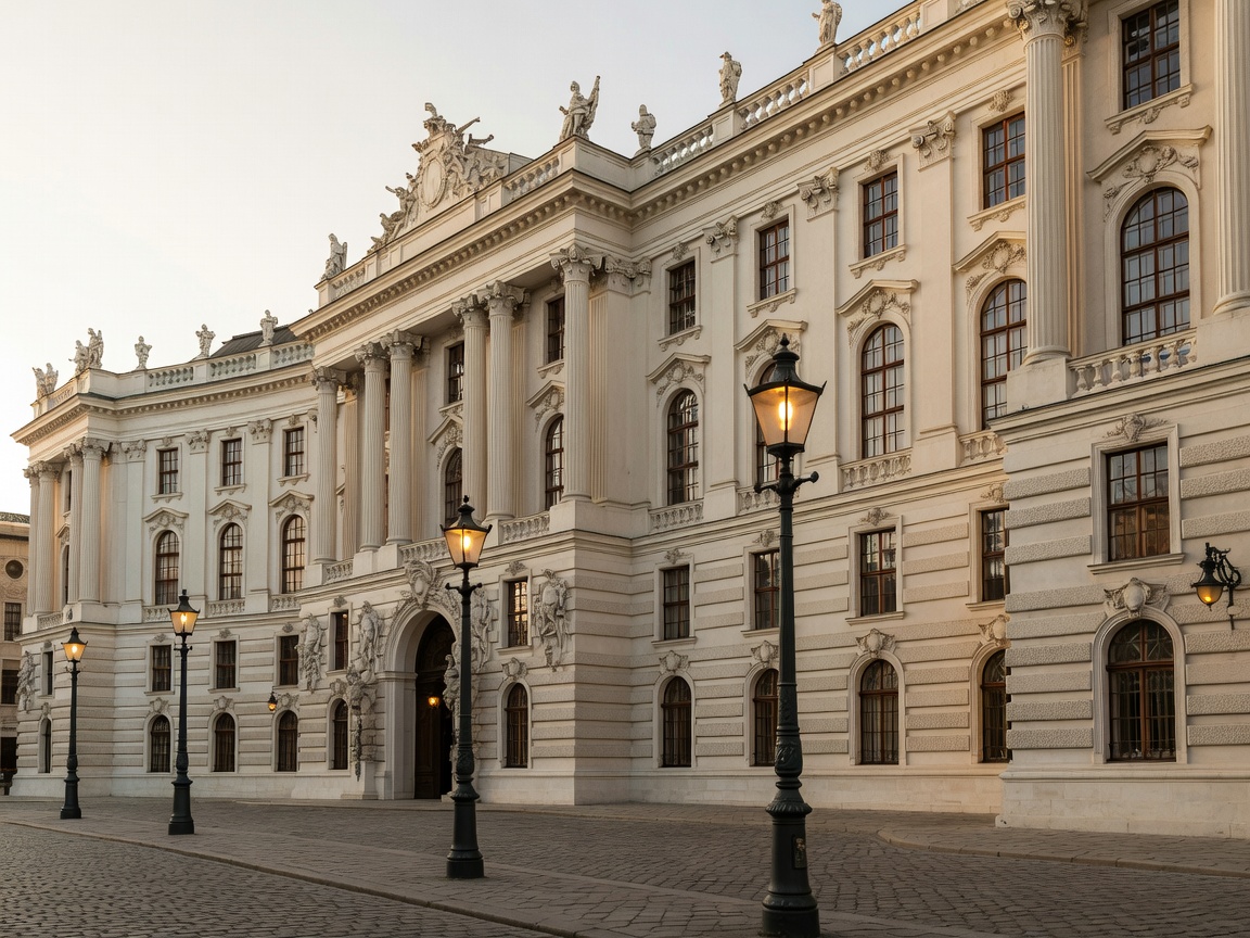 Vienna imperial palace architecture with historic street lamps
